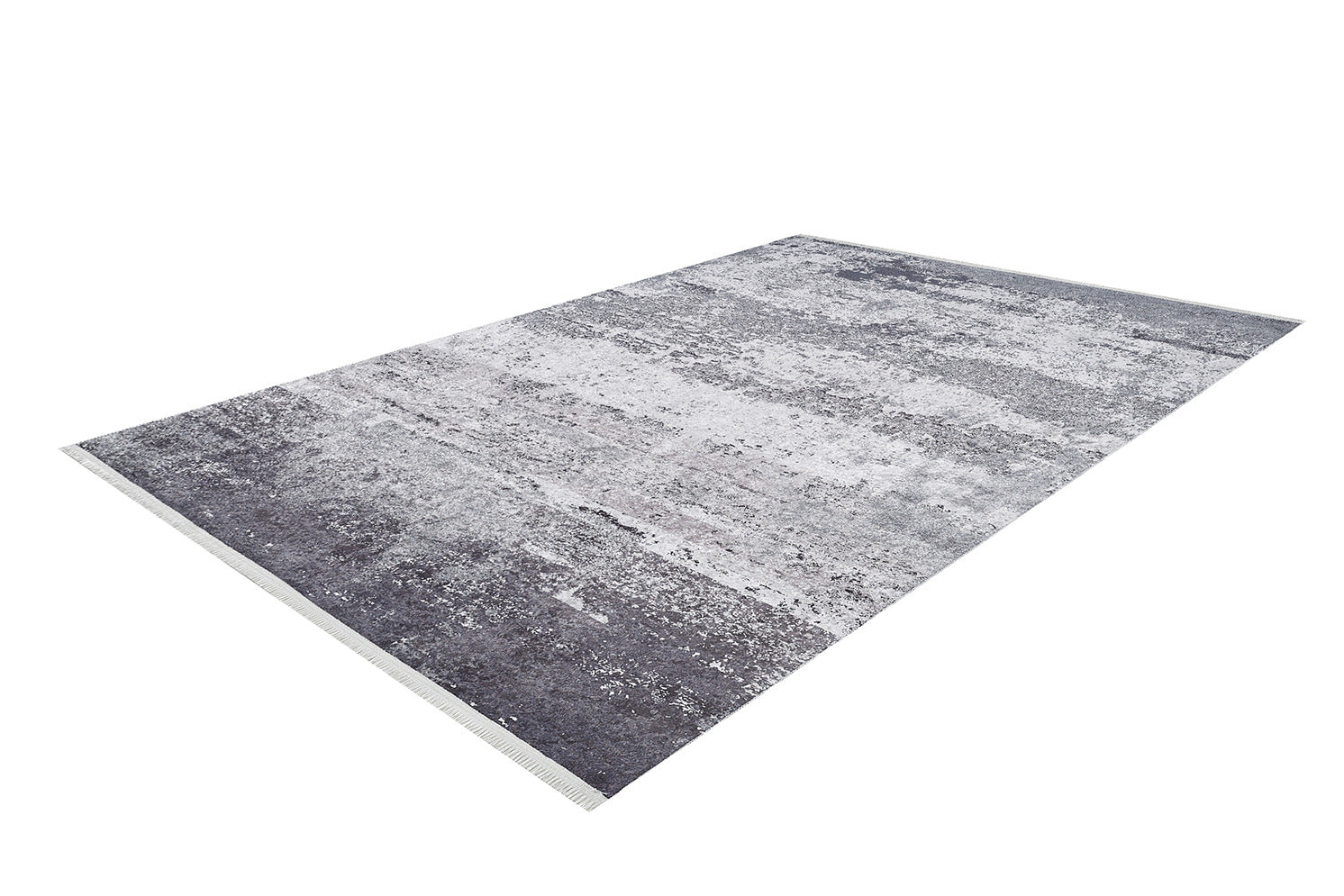The Techno Flux - Washable Rug - JR1814 (Custom Size) features a textured, abstract grey and white pattern. Ideal for high-traffic areas, it's shown on a white background.