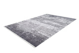 The Techno Flux - Washable Rug - JR1814 (Custom Size) features a textured, abstract grey and white pattern. Ideal for high-traffic areas, it's shown on a white background.