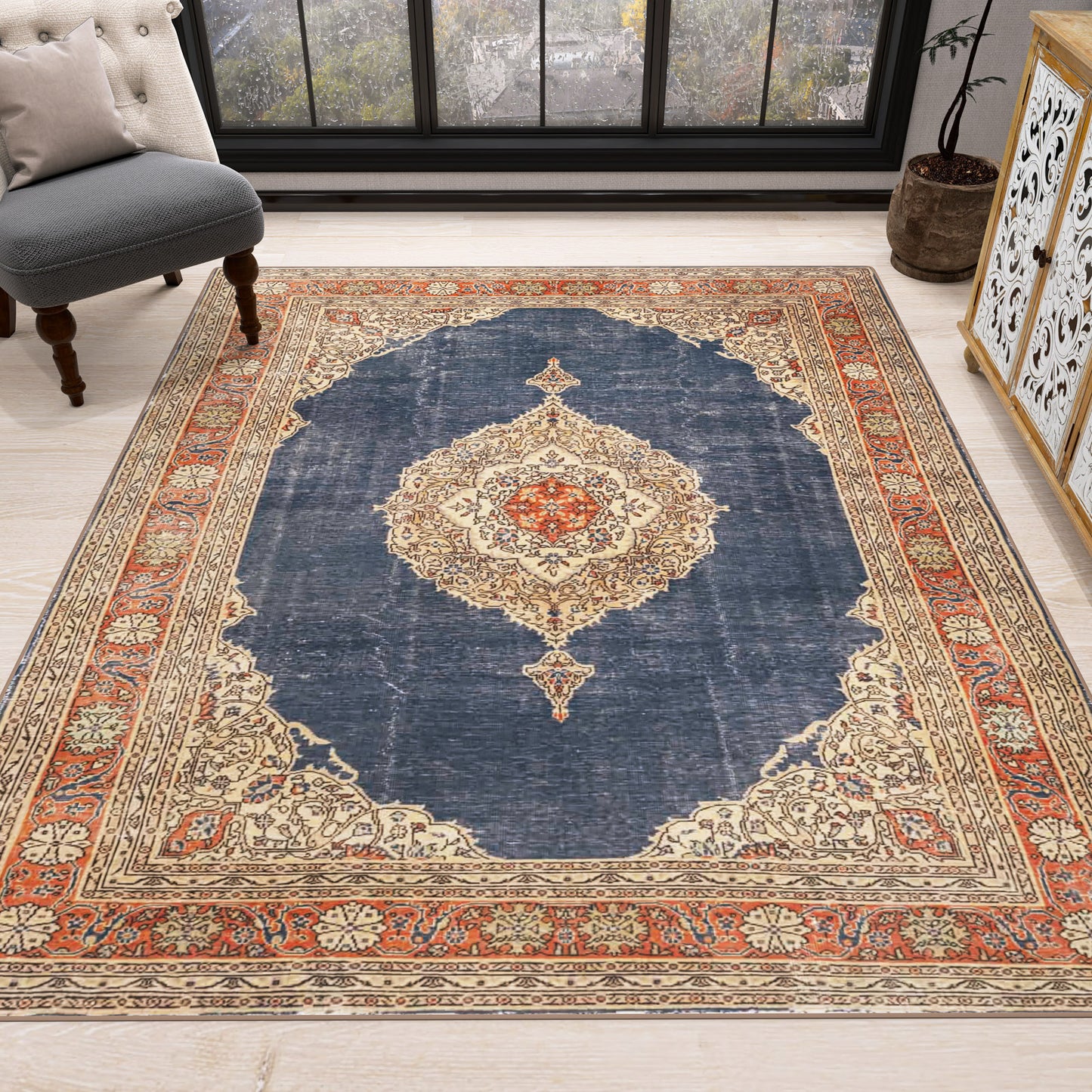 Antique Symphony - Washable Rug - JRN1017 (Custom Size)