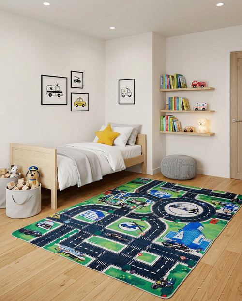 Load image 1 in gallery view. Urban Road - Machine-Washable Rug JRC013