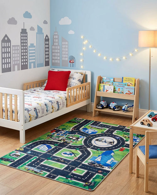 Load image 1 in gallery view. Urban Road - Machine-Washable Rug JRC013