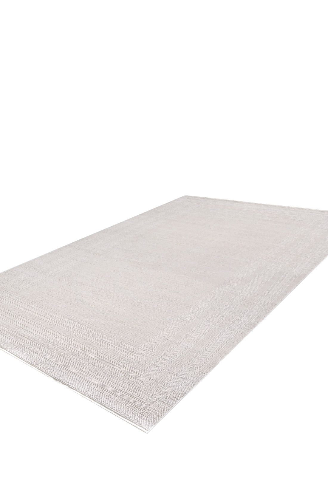 The Vanilla Dream Modern Bordered Rug - EW2742 is a large, rectangular, light beige machine-made rug with a subtle textured pattern, displayed on a white background.