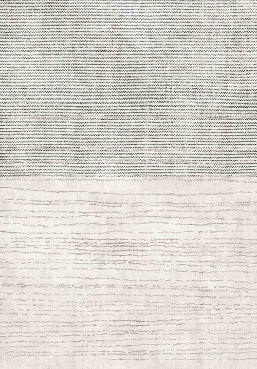 Load image 1 in gallery view. The Velvet Echo - Washable Rug - JRN25 features a textured flat weave: dark, thin lines on the top half and lighter, irregular lines below—stylish for high-traffic areas and easy to maintain since it’s fully washable.