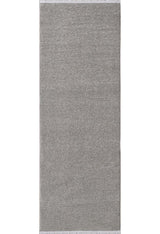 The Velvet Touch Gray Area Rug - PST003 features a rectangular shape, subtle woven texture, and white borders on the short sides—perfect for fans of minimalist design.