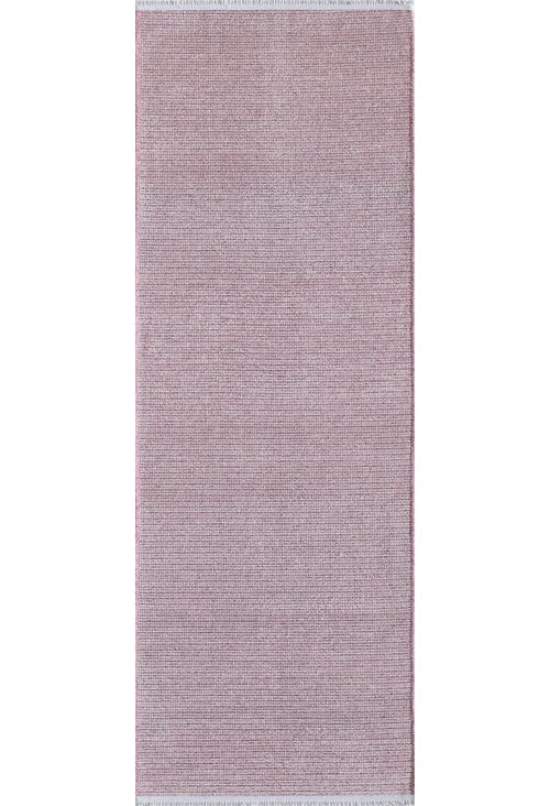 Load image 1 in gallery view. The Velvet Touch Pink Area Rug - PST005 features a rectangular shape, subtle woven texture, and white fringes on the short ends—an ideal contemporary accent for your space.