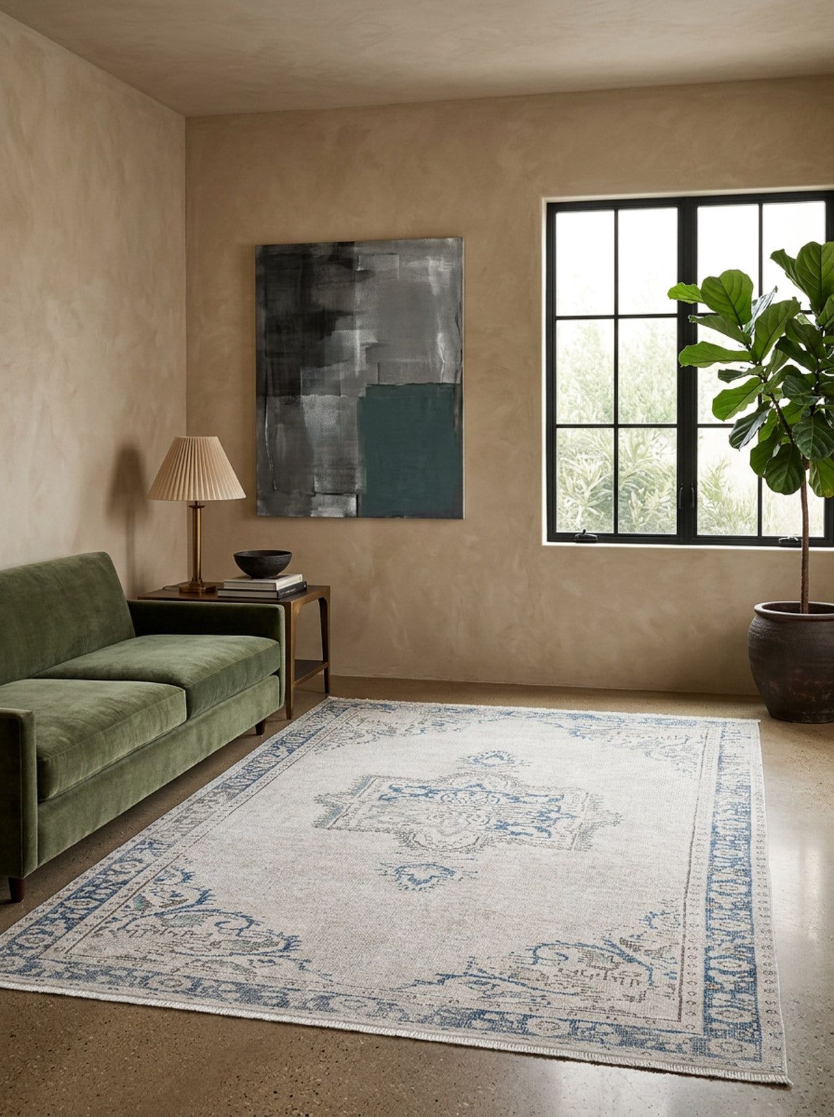 Vintage Beauty - Washable Rug - JR1688 (Custom Size)