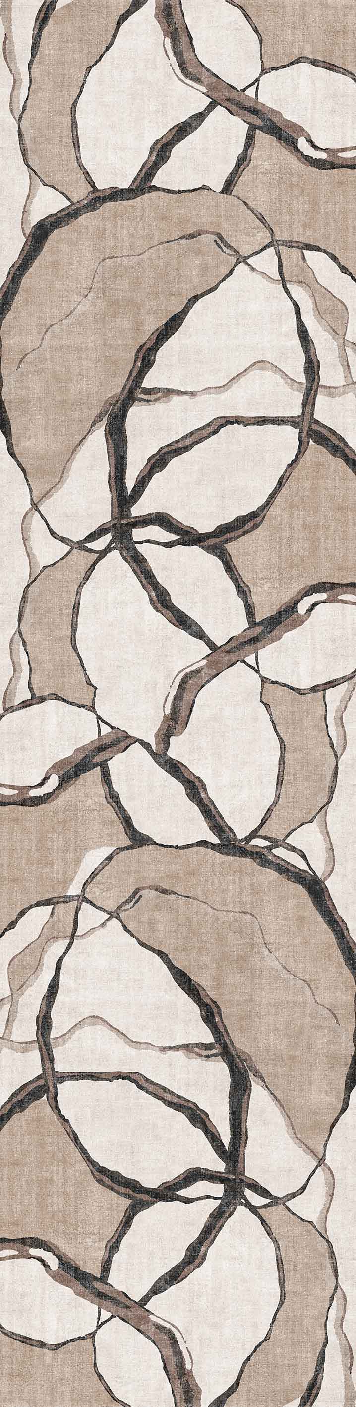 Vintage Muse Modern Bronze Washable Rug | JUSTRUG