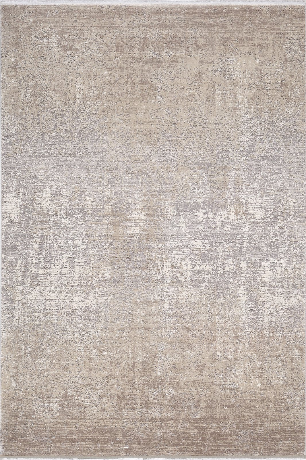 The Vortexia Light Premium Rug - M472D features a rectangular contemporary design with a distressed, textured pattern in neutral beige, tan, and gray for a subtle, faded look.