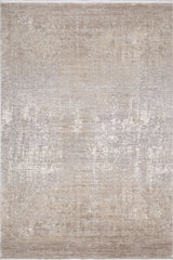 The Vortexia Light Premium Rug - M472D features a rectangular contemporary design with a distressed, textured pattern in neutral beige, tan, and gray for a subtle, faded look.