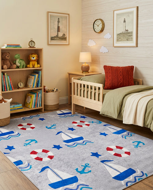 Load image 1 in gallery view. WaveVenture - Machine-Washable Rug JRC087