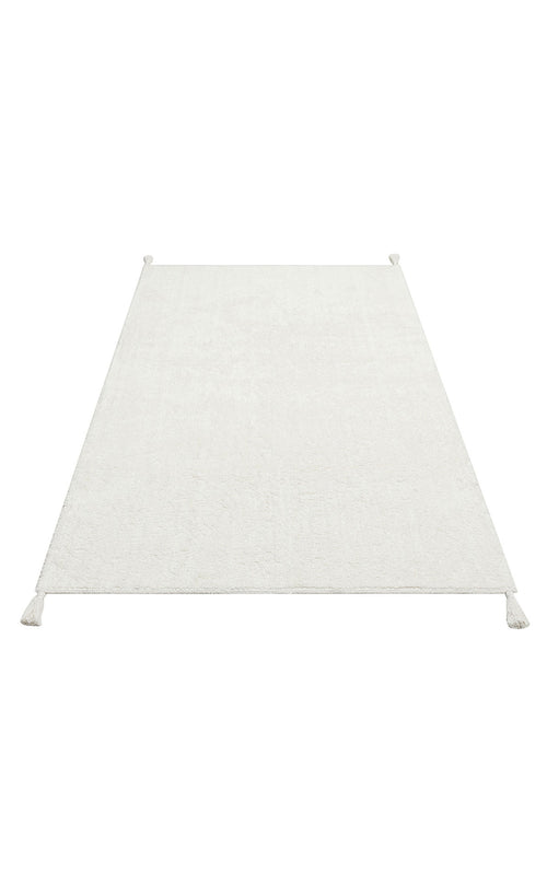 Load image 1 in gallery view. White Cotton - Washable Shaggy - CBNPLAIN