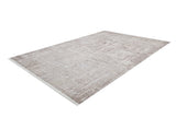 The Wildflower Fields - Washable Rug - JR1632 (Custom Size) features a light beige and taupe abstract pattern, cream and beige tones, short fringes on the shorter edges, and is shown on a white background.