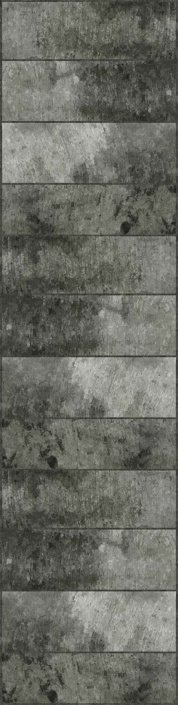 The Wistful Pattern - Washable Rug - JRN35 features horizontal wooden plank designs in gray and black tones with a rustic, weathered texture—perfect for high-traffic areas.