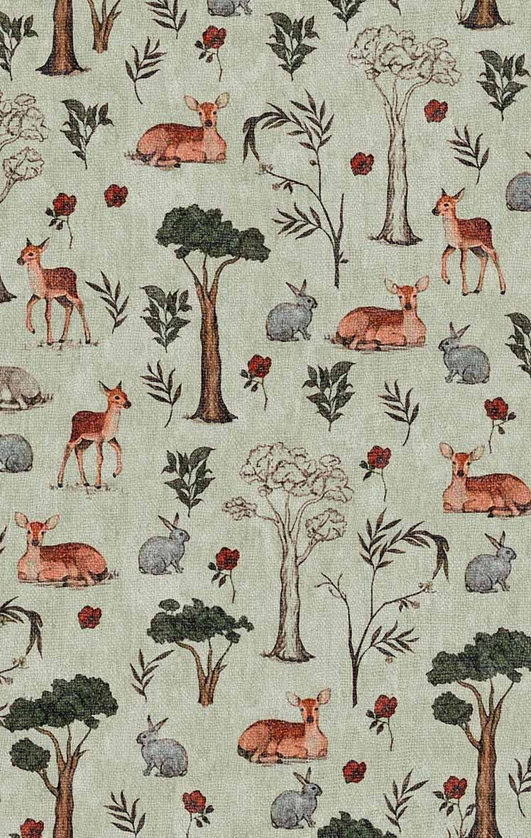 Woodland Friends - Washable Kids Rug - JRN1111 (Custom Size)