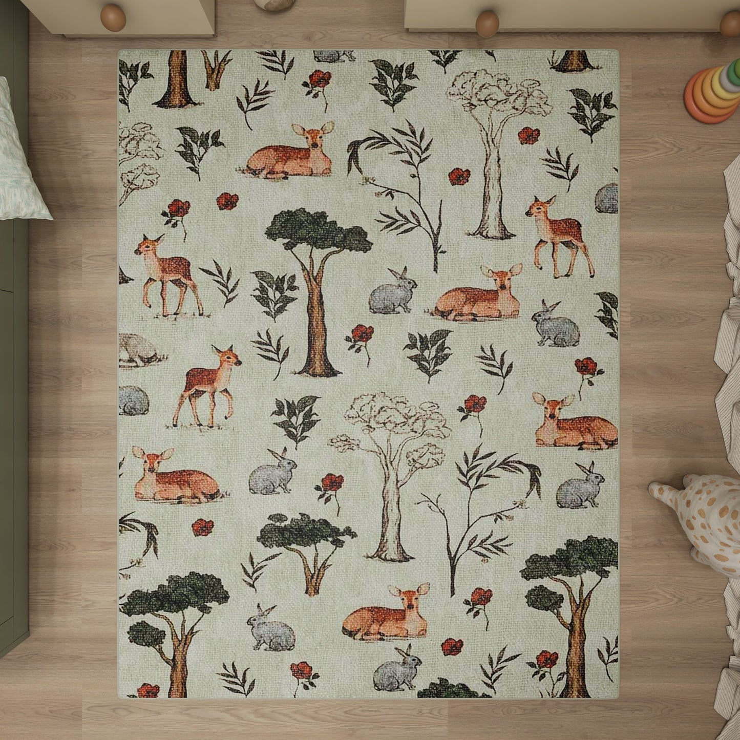 Woodland Friends - Washable Kids Rug - JRN1111
