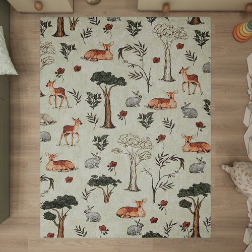 Load image 1 in gallery view. Woodland Friends - Washable Kids Rug - JRN1111