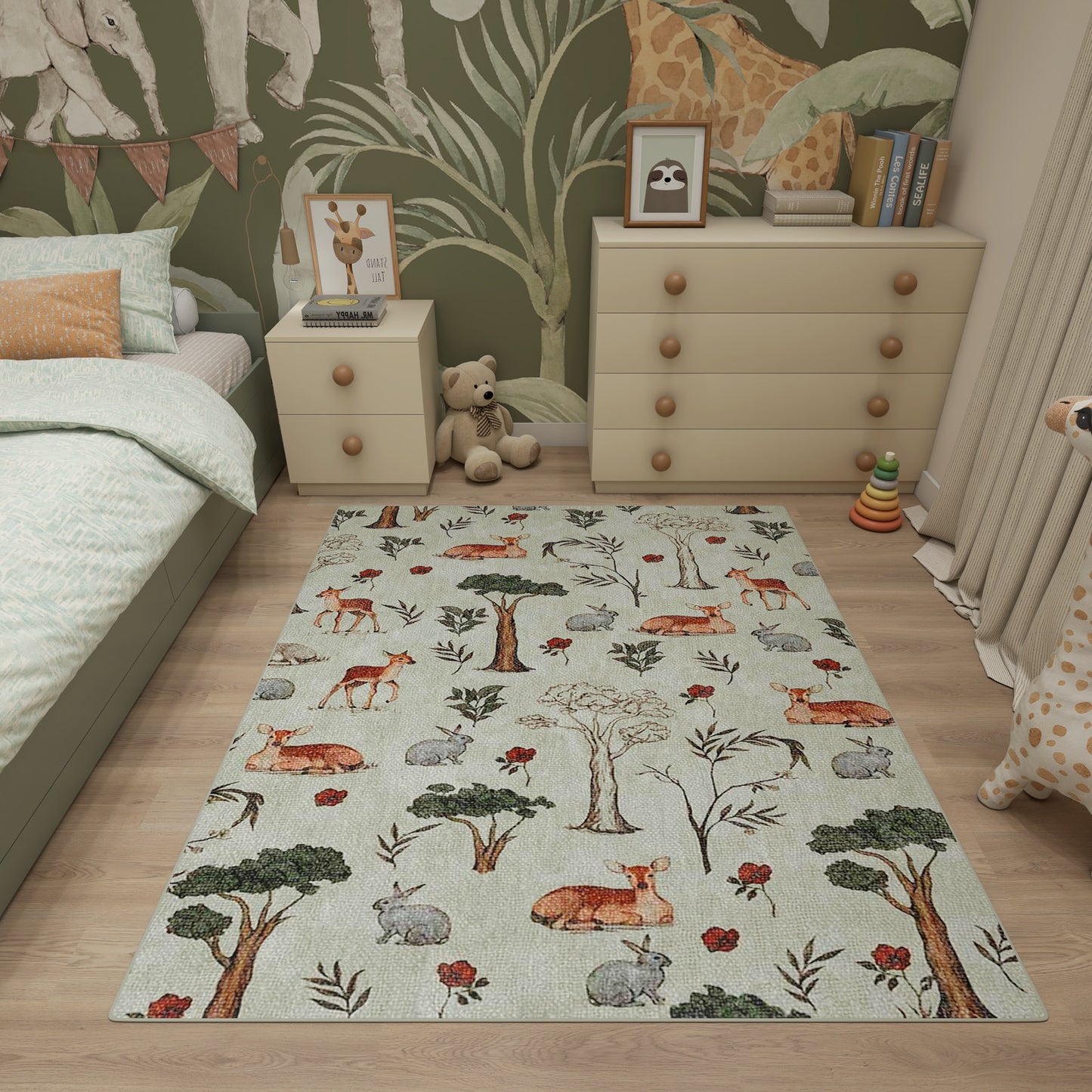Woodland Friends - Washable Kids Rug - JRN1111