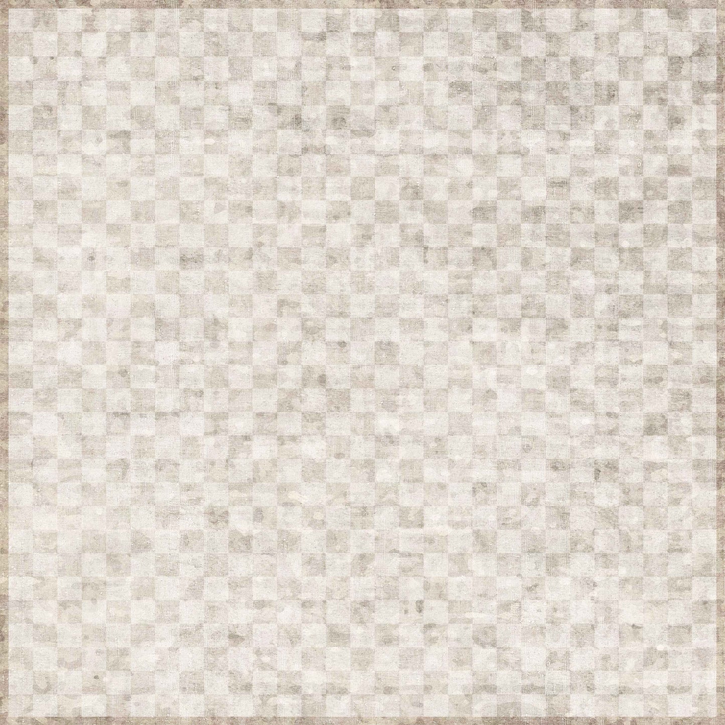 The Opulent Threads - Washable Rug - JRN27 features a light gray and off-white checkerboard pattern, evoking aged paper with subtle stains and irregular texture for a timeless, neutral look.