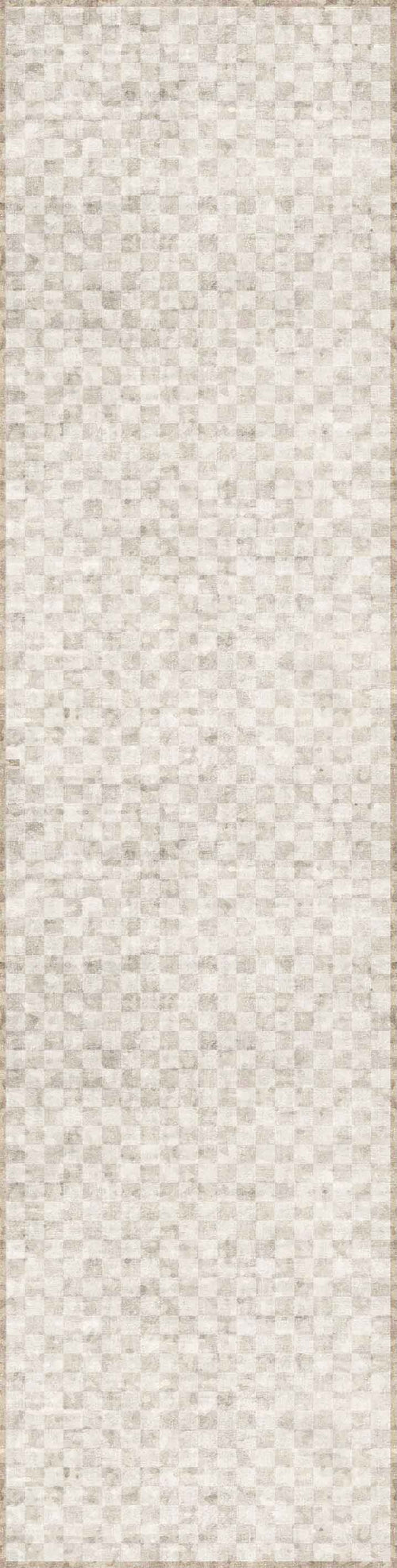 Load image 1 in gallery view. The Opulent Threads - Washable Rug - JRN27 features a subtle, textured checkerboard pattern in off-white and beige with a thin border—perfect for high-traffic spaces and enhancing your décor with neutral tones.