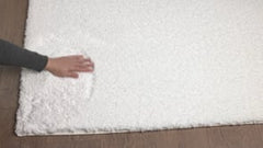 Plüsch-Komfort-Teppich im Shag-Stil, Weiß – NIX006