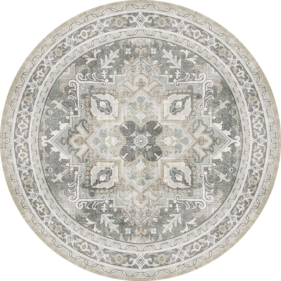 Pewter Heriz - Washable Rug - JRN1147