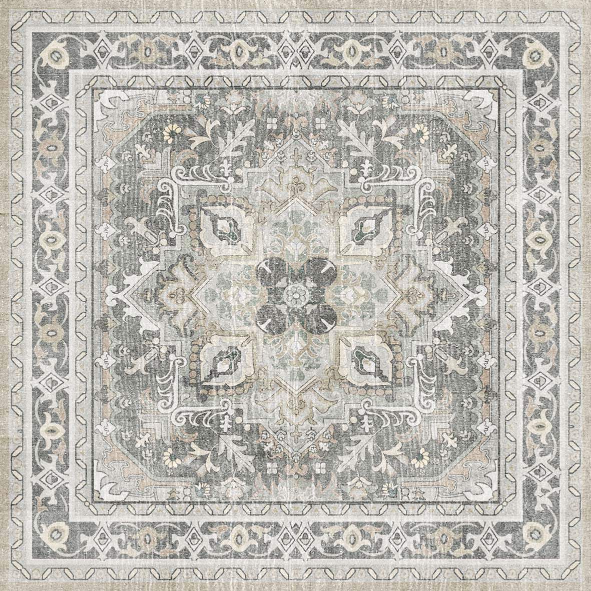 Pewter Heriz - Washable Rug - JRN1147
