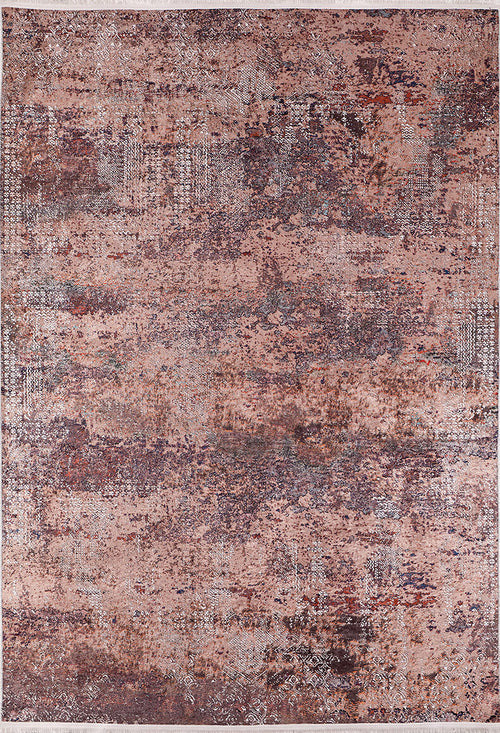 Load image 1 in gallery view. The Abstract Spectrum - Washable Rug - JR1427 is a large, rectangular rug with a distressed abstract pink, brown, and burgundy pattern plus geometric details—ideal for allergy-sensitive homes wanting stylish bronze and brown décor.