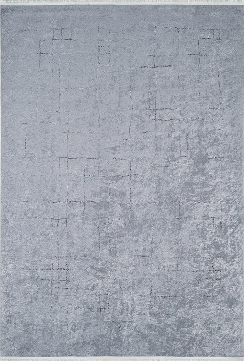 Load image 1 in gallery view. The Bohemian Driftwood - Washable Rug (JR1951) features a light grey textured design with a subtle geometric grid of dark grey lines—an ideal, easy-care area rug for high-traffic spaces.