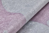 Close-up of the Cosmic Naptime - Machine-Washable Rug JRC032, showcasing its soft, velvety lavender and light gray tones with a subtle abstract pattern—bringing gentle elegance reminiscent of soft pink rugs.