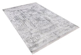 The Faint Memories - Washable Rug - JR1437 is a large rectangular anthracite-gray rug featuring a distressed vintage pattern in gray and white. Stylish and durable, it's the perfect practical accent for any space.