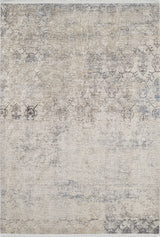 The Graceful Tapestry - Washable Rug - JR1975 is a large flat weave rug with a vintage-inspired faded pattern in beige, gray, and blue, featuring distressed motifs and an antique look—ideal for fans of cream and beige rugs.