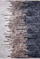 The Pixelated Paradise - Machine-Washable Rug JR902 features an abstract, gradient design from light beige to dark gray and black with jagged color blending—perfect for allergy-sensitive homes.