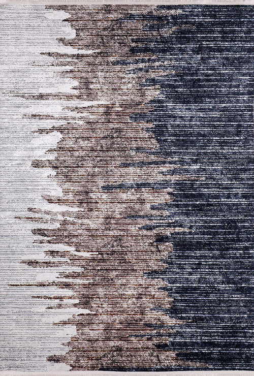 Bild 1 in Galerieansicht laden. The Pixelated Paradise - Machine-Washable Rug JR902 features an abstract, gradient design from light beige to dark gray and black with jagged color blending—perfect for allergy-sensitive homes.