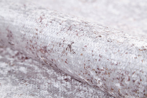 Load image 1 in gallery view. A close-up of silver crushed velvet fabric with a soft, textured shine—an ideal accent for the Rustic Trails - Washable Rug - JR1736 in high-traffic areas.
