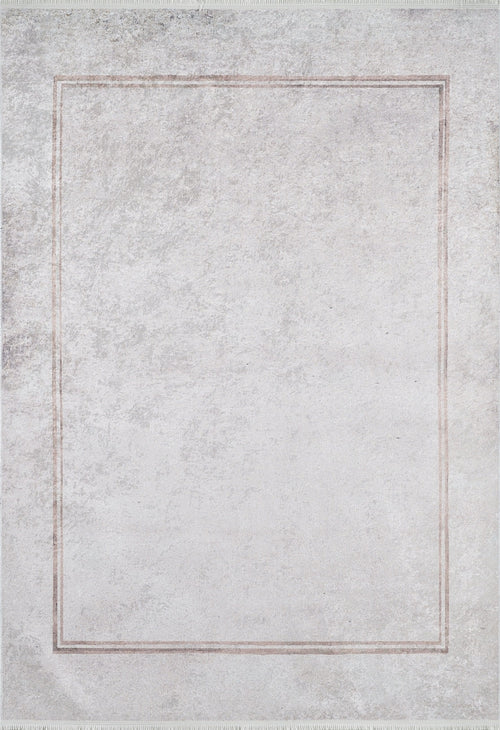 Load image 1 in gallery view. The Sophisticated Edging - Washable Rug - JR1738 is a rectangular, light-hued flat weave with a slim double border, plain center, and minimal neutral design—ideal for anyone wanting beige or cream tones.