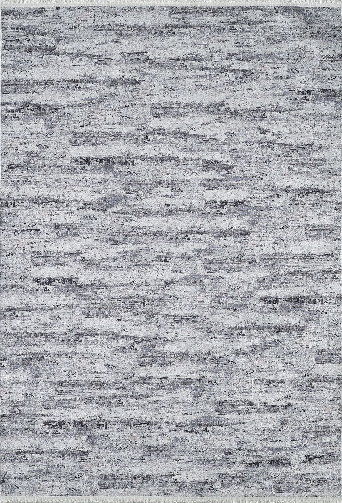 The Stone Path - Washable Rug - JR1772 is a rectangular, gray-anthracite rug with a textured abstract pattern in shades of gray and white and a subtle horizontal stripe—ideal for high-traffic areas.