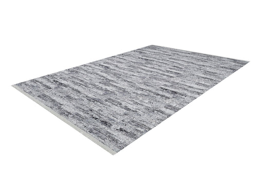Load image 1 in gallery view. The Stone Path - Washable Rug - JR1772 is a large, rectangular, gray-anthracite rug featuring a textured mottled gray and white pattern—perfect for high-traffic areas.