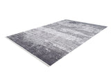 The Techno Flux - Washable Rug - JR1814 features a rectangular shape with a textured, distressed gray and white pattern, ideal for high-traffic areas and shown on a white background.