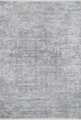 The Timeless Scrollwork - Washable Rug (JR1774) is a rectangular gray-anthracite rug with a distressed pattern in shades of gray and blue, featuring subtle geometric and abstract designs—ideal for high-traffic areas.
