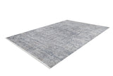 The Timeless Scrollwork - Washable Rug - JR1774 is a rectangular gray-anthracite rug with a muted grey and blue pattern, shown angled on a white background—ideal for high-traffic areas.