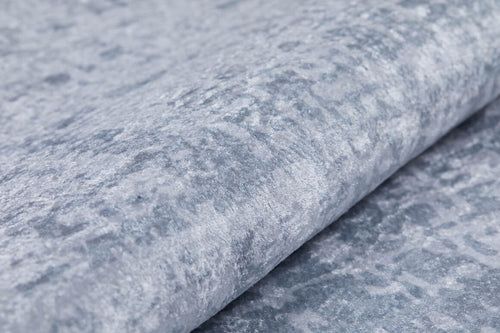 Load image 1 in gallery view. Close-up of Twilight Sky - Washable Rug - JR856 featuring soft, light gray crushed velvet with a textured, slightly shiny surface—an elegant and comfortable addition to any space.