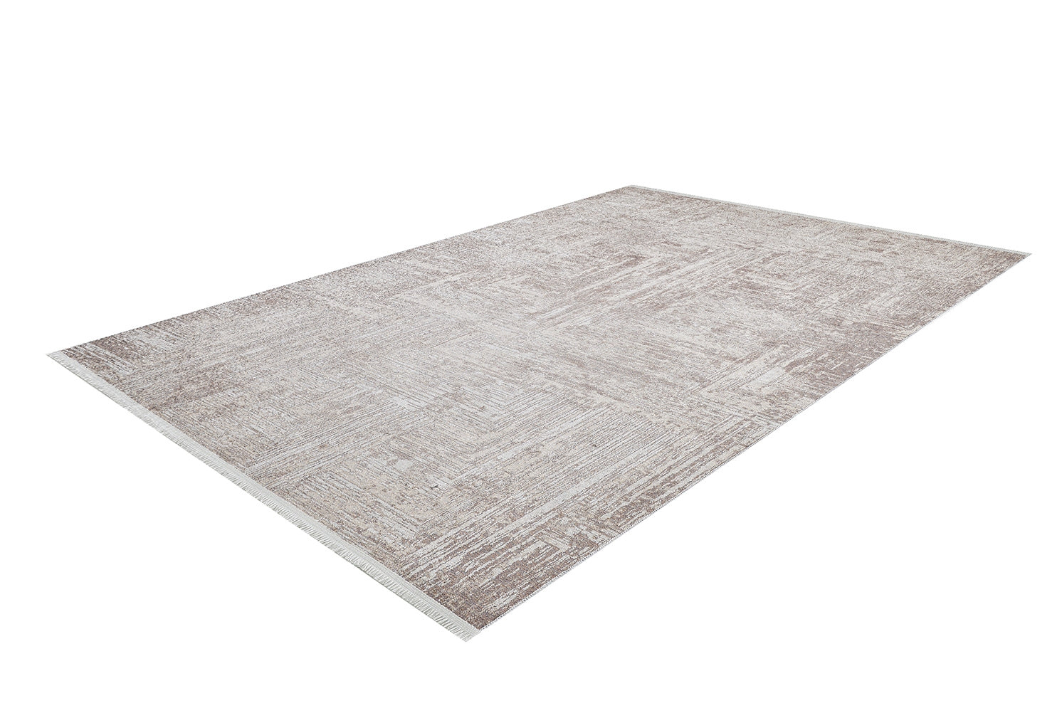 The Wildflower Fields - Washable Rug - JR1632 is a rectangular flat weave rug with a light beige and gray textured pattern, shown on a white background at a slight angle.