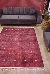 machine-washable-area-rug-Braided-Tassel-Collection-Red-JR5053