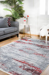 machine-washable-area-rug-Brushed-Modern-Collection-Gray-Anthracite-Red-JR433
