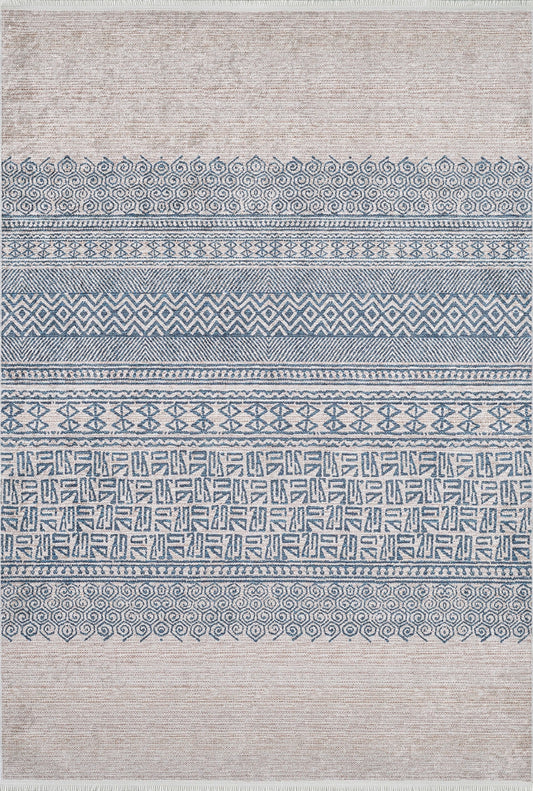 machine-washable-area-rug-Bohemian-Collection-Blue-Cream-Beige-JR1585