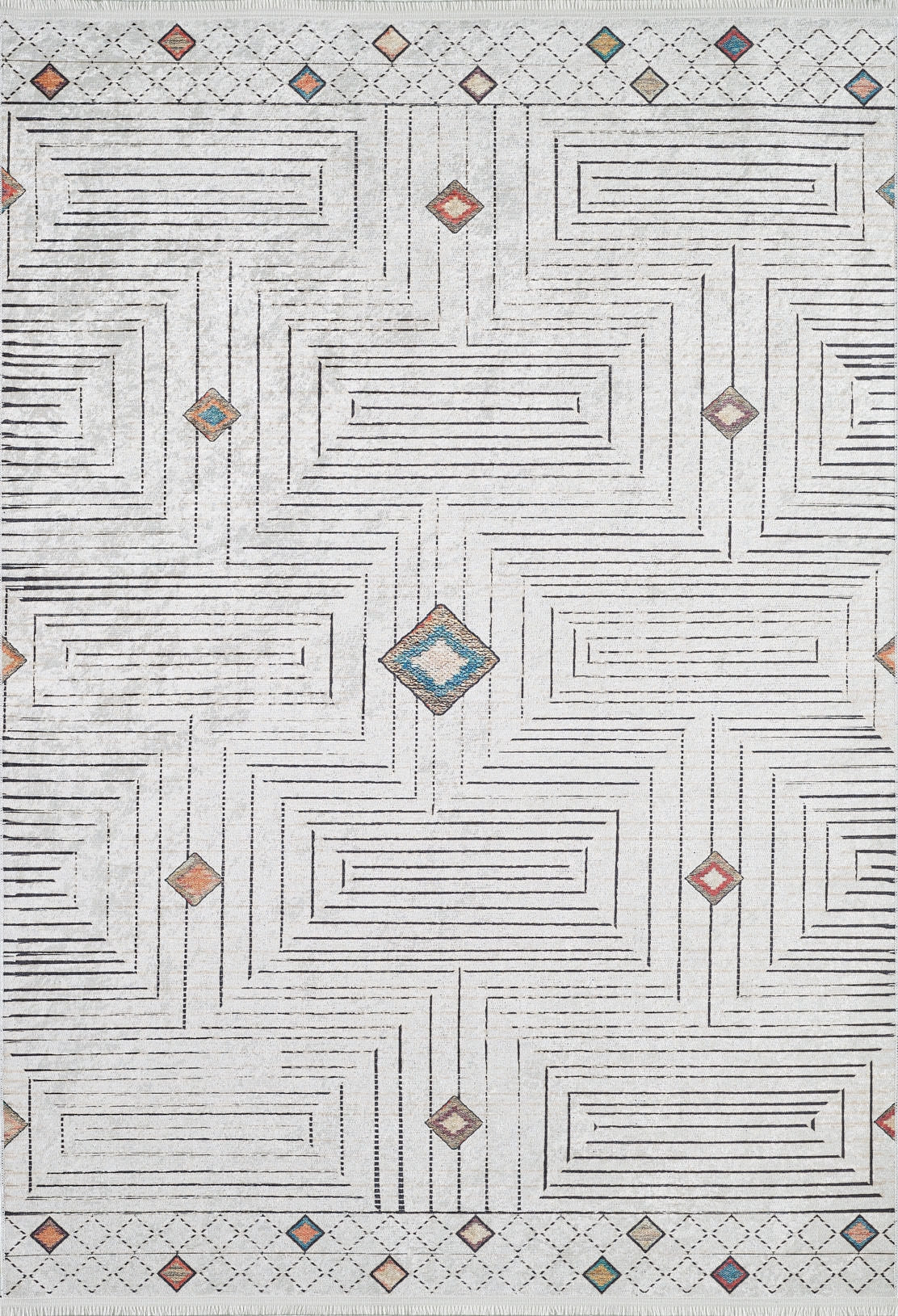 machine-washable-area-rug-Bohemian-Collection-Gray-Anthracite-JR1644