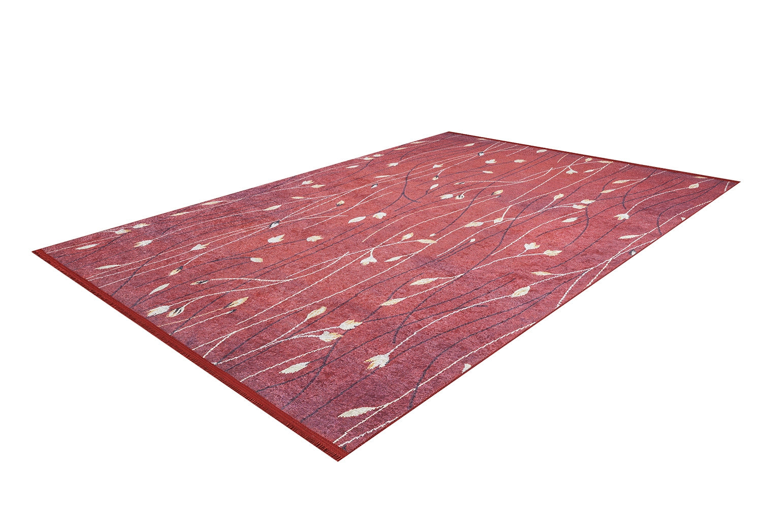 machine-washable-area-rug-Floral-Collection-Red-JR1656
