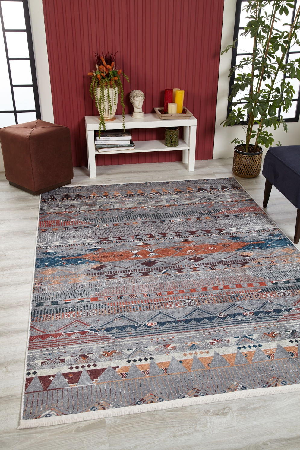 machine-washable-area-rug-Tribal-Ethnic-Collection-Gray-Anthracite-JR1718