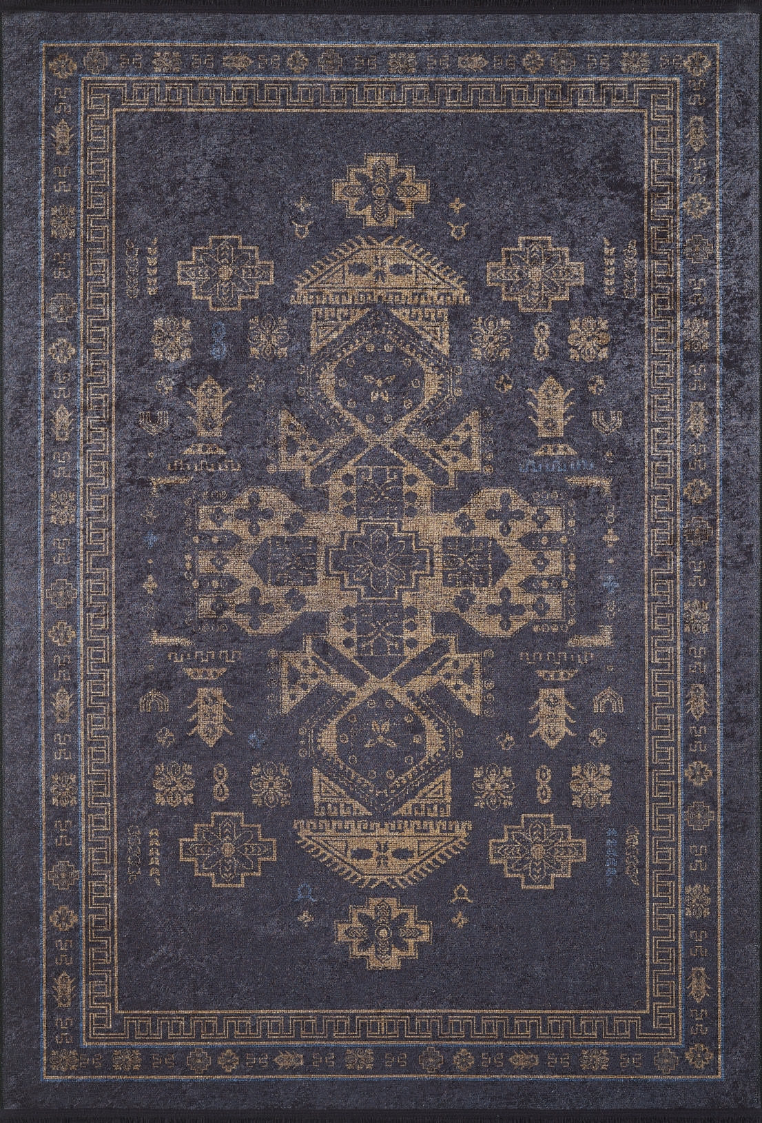 machine-washable-area-rug-Medallion-Tribal-Ethnic-Collection-Black-JR1890