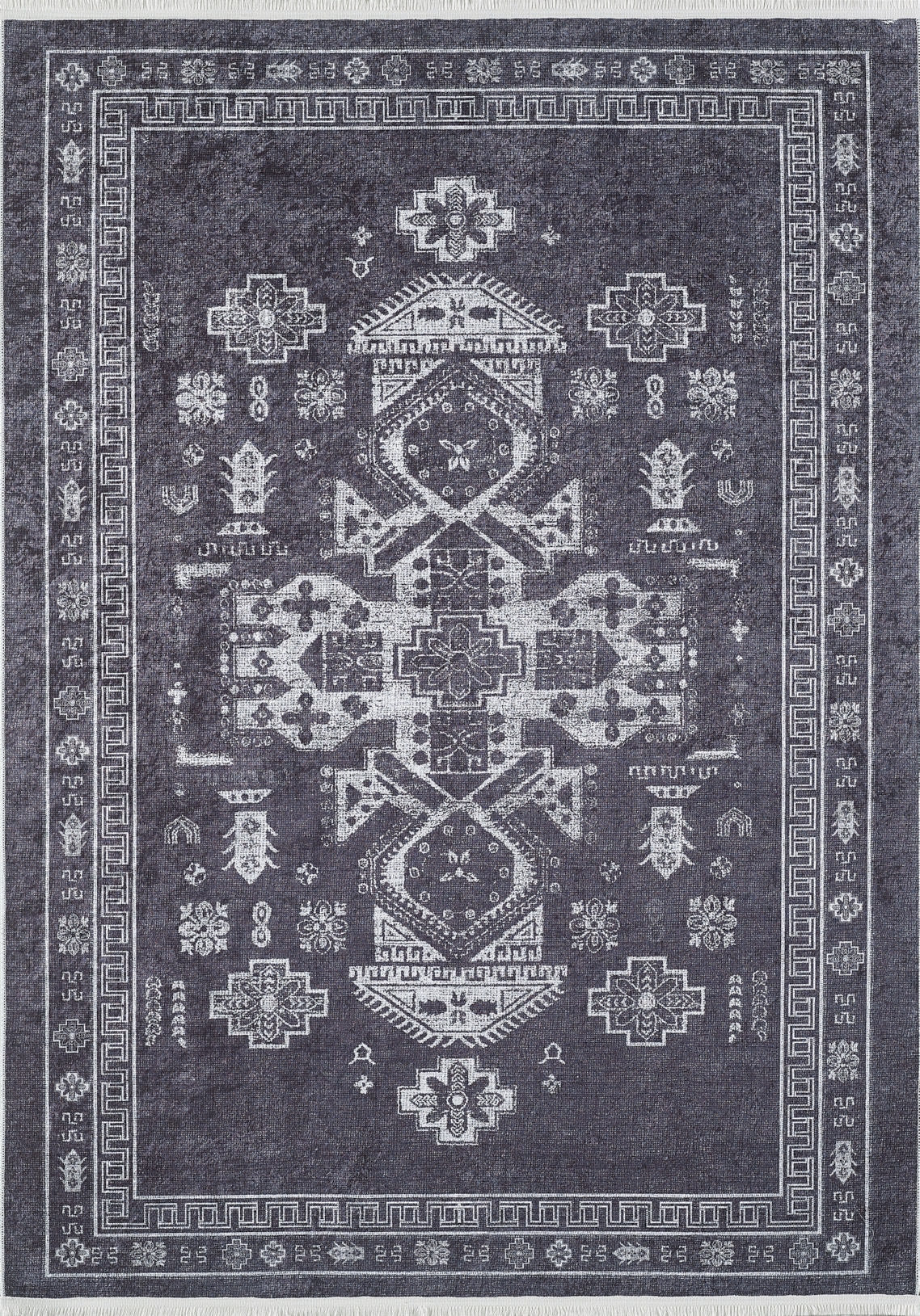 machine-washable-area-rug-Medallion-Tribal-Ethnic-Collection-Black-JR1892